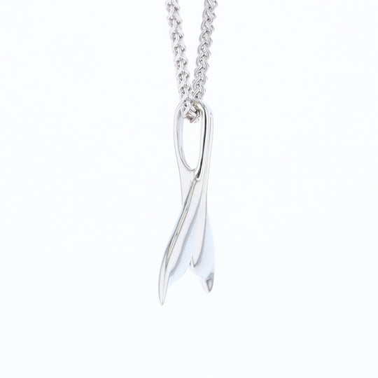 White Gold Whale Tail Pendant Natural Nuggets Double Inlaid Sea Life Pendant