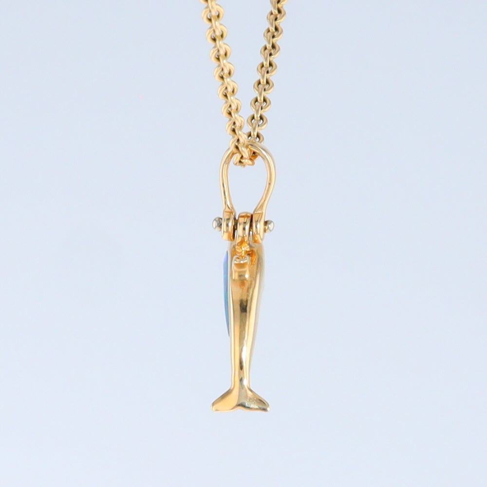 Opal Pendant Inlaid Realistic Dolphin Sea Life Design