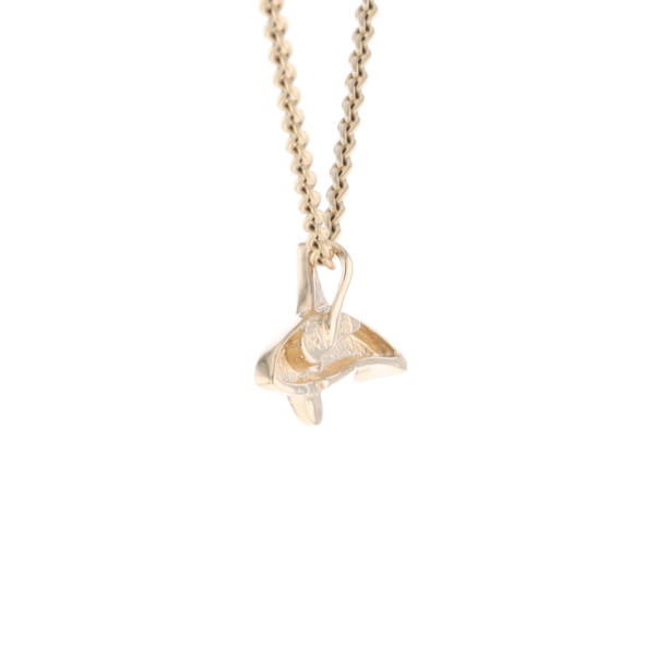Gold Quartz Necklace Orca Killer Whale Inlaid Sea Life Pendant