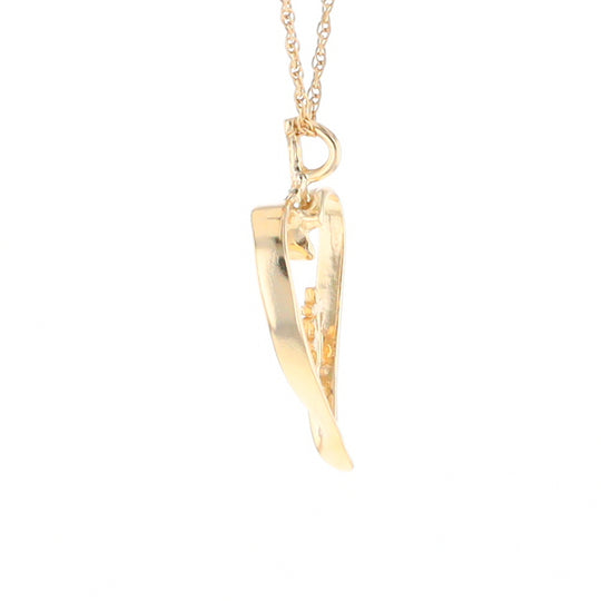 Gold Heart Triple Cross Pendant