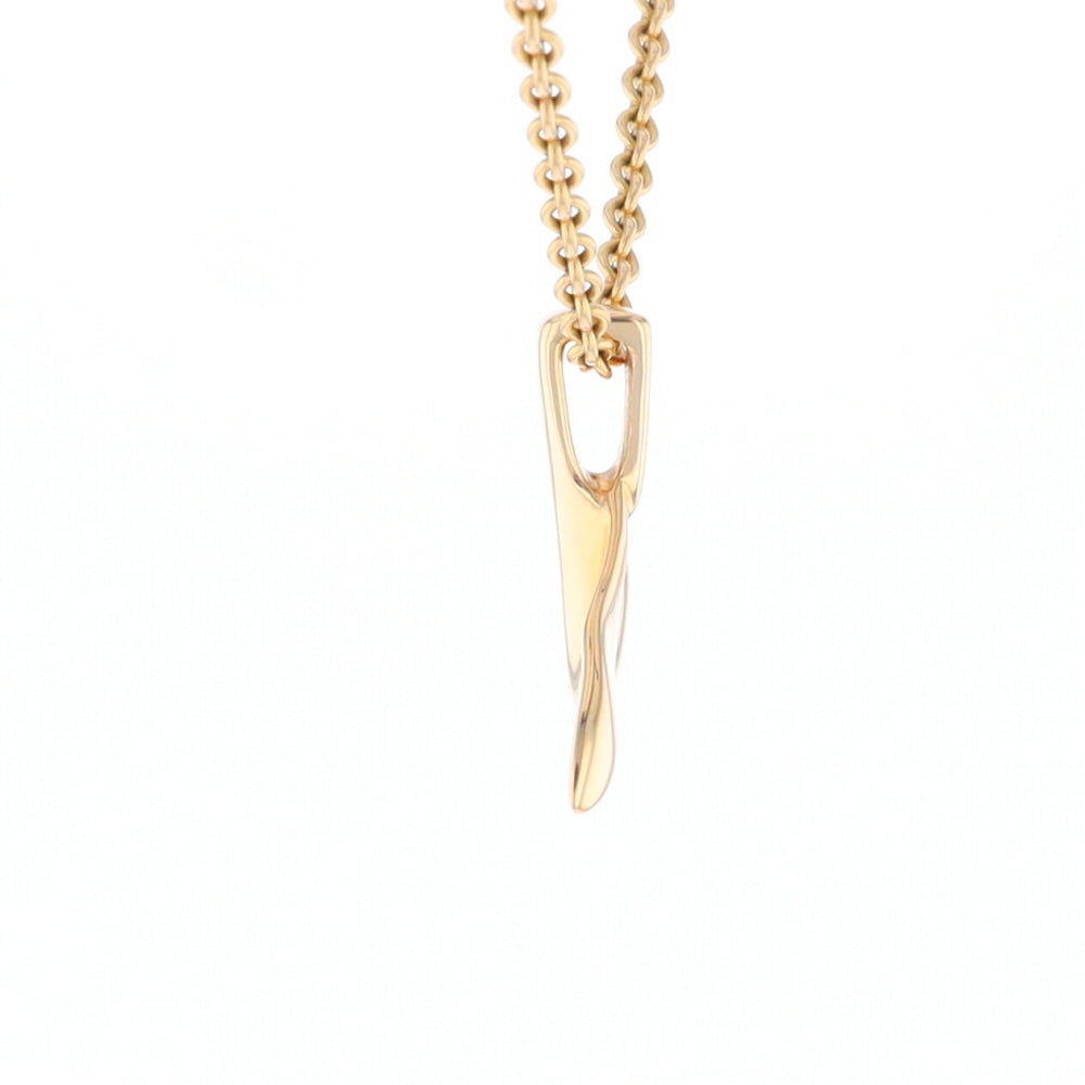 Whale Tail Gold Quartz Single Sided Inlaid Sea Life Pendant