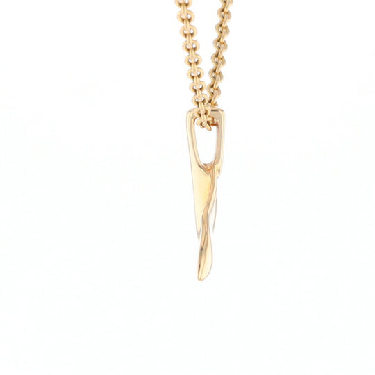 Whale Tail Gold Quartz Single Sided Inlaid Sea Life Pendant