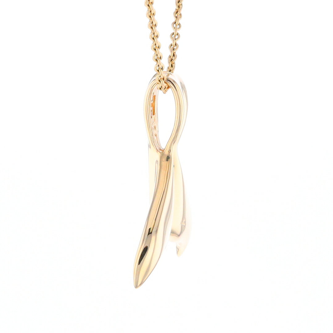 Whale Tail Necklaces Natural Gold Quartz and Nuggets Inlaid Pendant (G1)