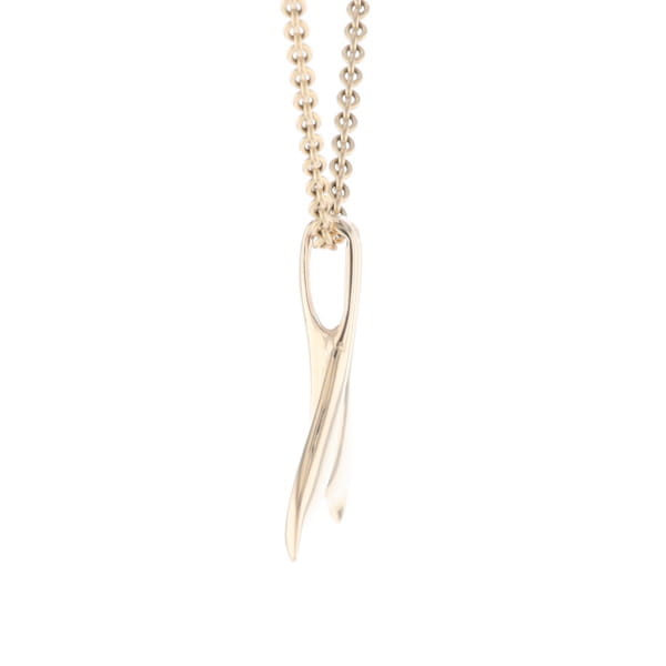 Whale Tail Necklaces Natural Gold Quartz Double Sided Inlaid Pendant