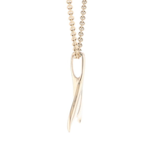 Whale Tail Necklaces Natural Gold Quartz Double Sided Inlaid Pendant