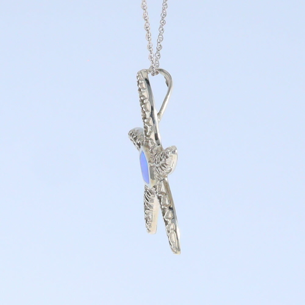 Opal Pendant Inlaid Realistic Star Fish Sea Life Design