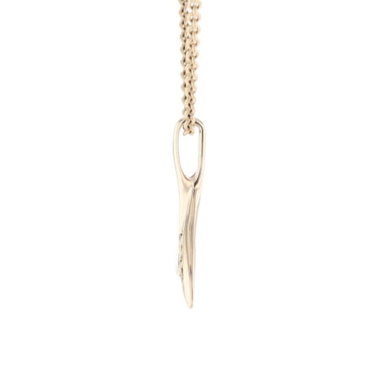 Whale Tail Necklaces Natural Gold Quartz and Nuggets Inlaid Pendant