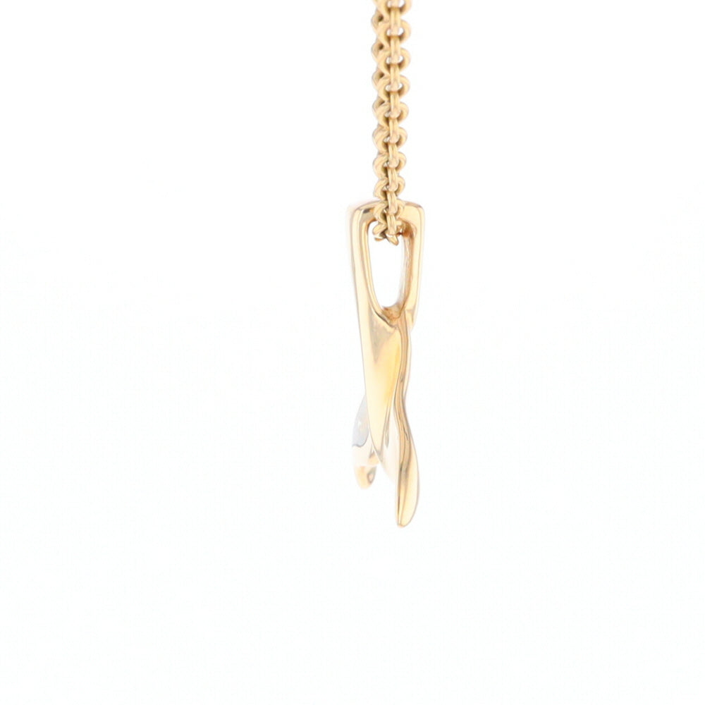 Whale Tail Gold Quartz Single Sided Inlaid Sea Life Pendant