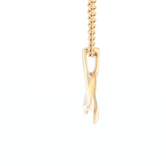 Whale Tail Gold Quartz Single Sided Inlaid Sea Life Pendant