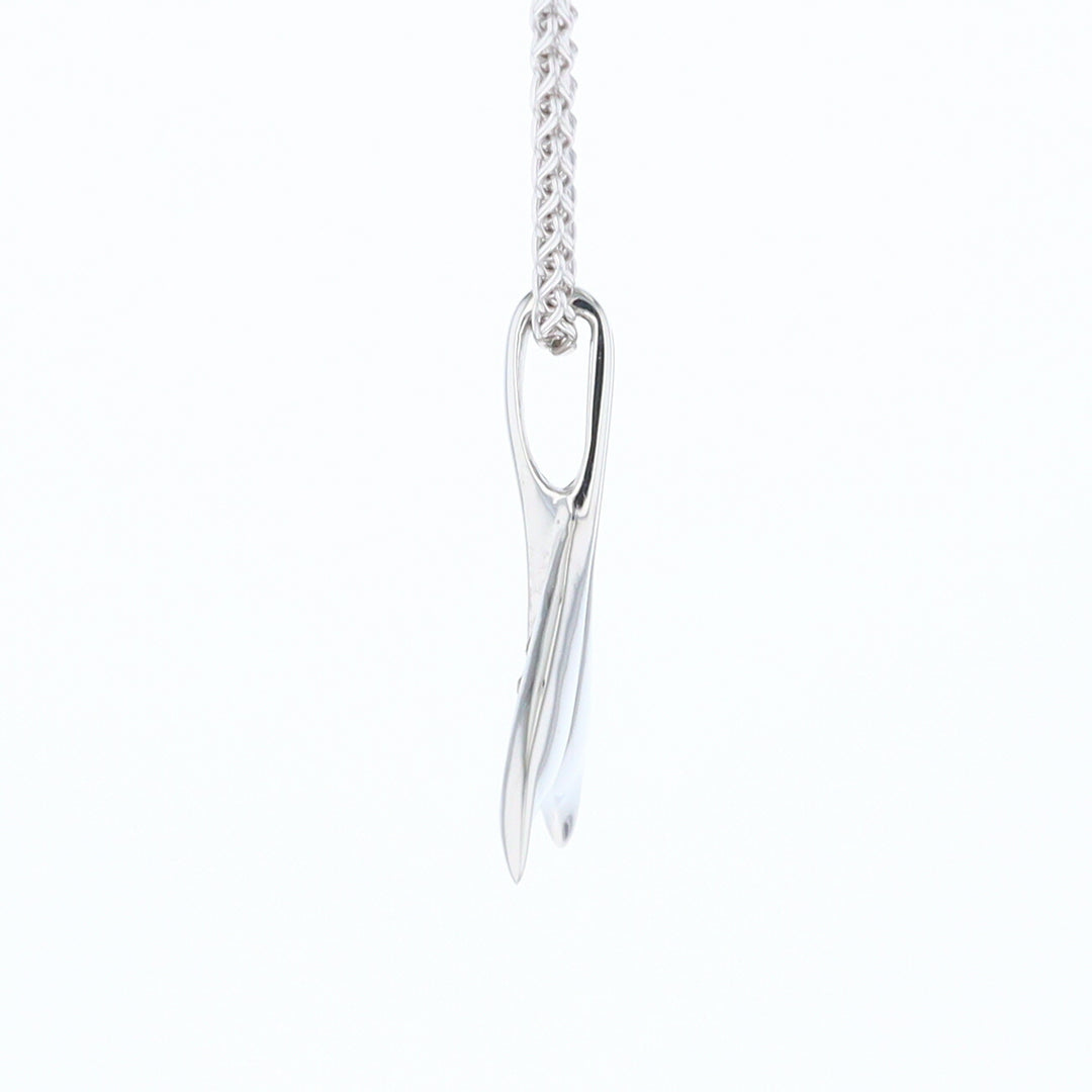 White Gold Whale Tail Pendant Natural Nuggets Double Inlaid Sea Life Pendant