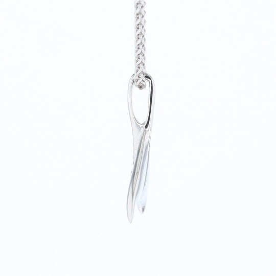 White Gold Whale Tail Pendant Natural Nuggets Double Inlaid Sea Life Pendant