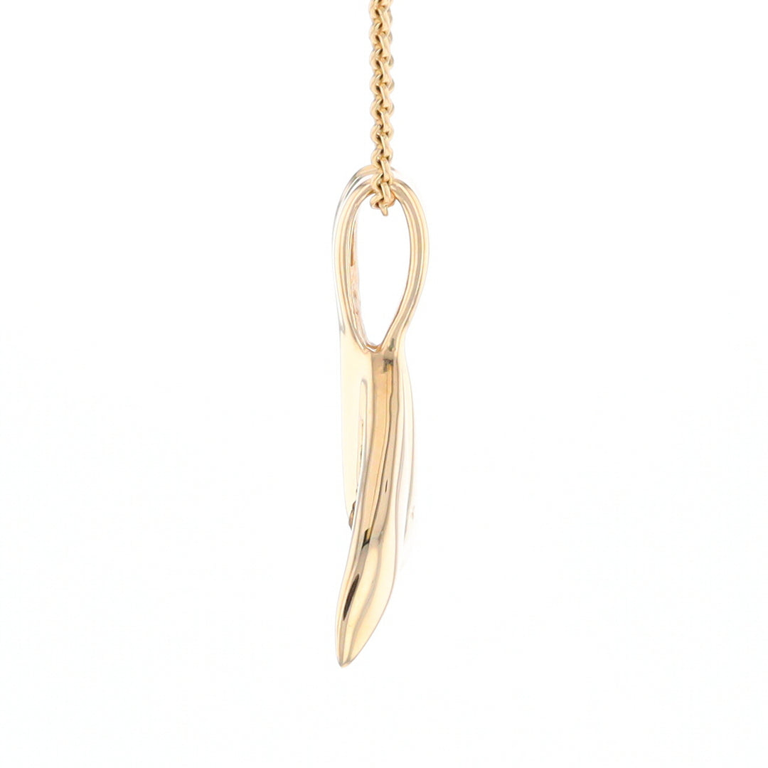 Whale Tail Necklaces Natural Gold Quartz and Nuggets Inlaid Pendant (G1)