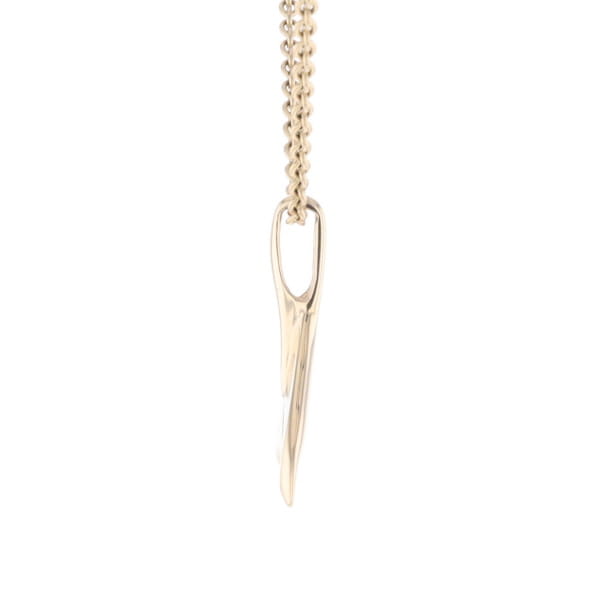 Whale Tail Necklaces Natural Gold Quartz Double Sided Inlaid Pendant