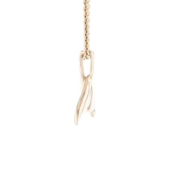 Whale Tail Gold Quartz Double Sided Inlaid Sea Life Pendant