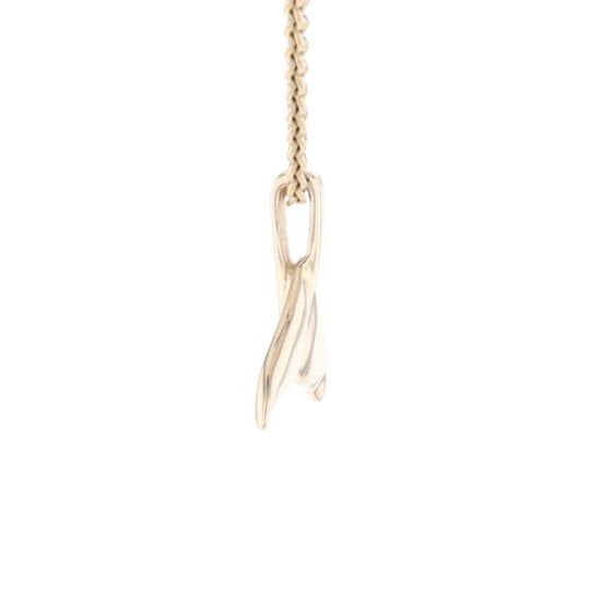Whale Tail Gold Quartz Double Sided Inlaid Sea Life Pendant