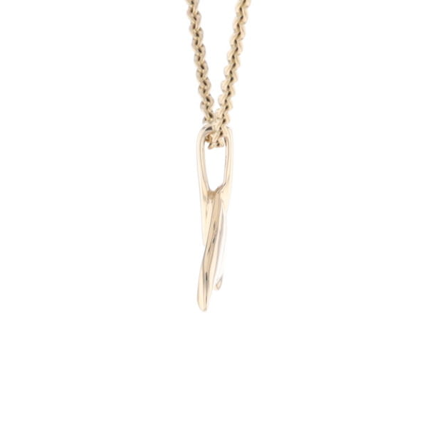 Whale Tail Gold Quartz Double Sided Inlaid Sea Life Pendant
