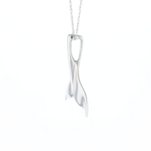Whale Tail Pendant 14Kt Gold High Polish Realistically Designed