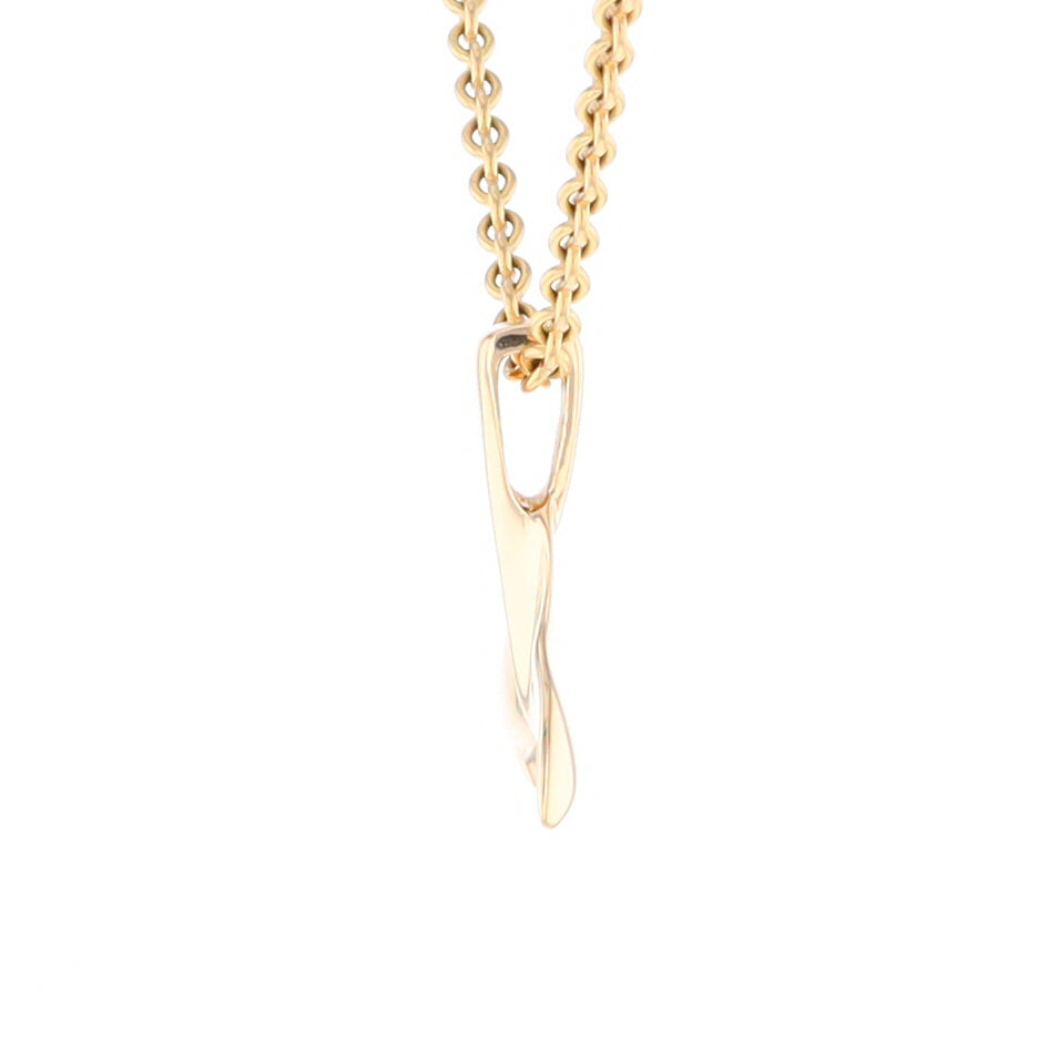Whale Tail Pendant 14kt Gold High Polish Realistically Designed