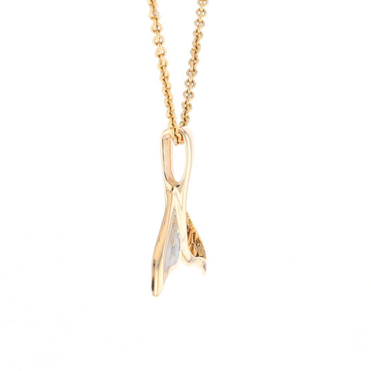 Whale Tail Necklaces Natural Gold Quartz and Nuggets Inlaid Pendant