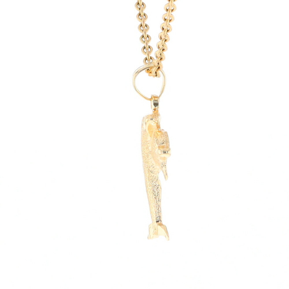 Textured Double Dolphin Pendant