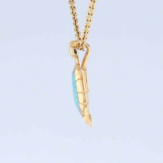 Opal Pendant Inlaid Realistic Design Sea Turtle