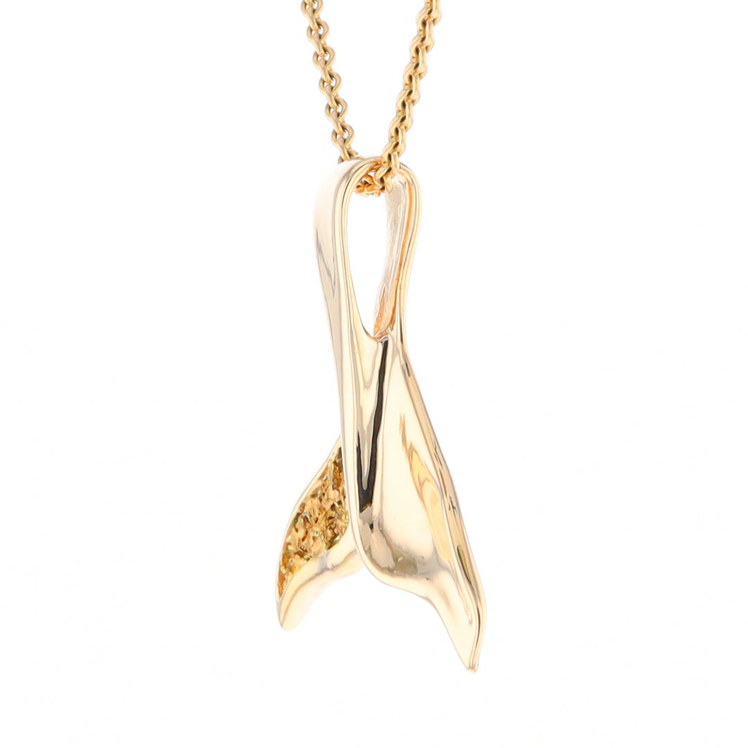 Whale Tail Necklaces Natural Nuggets Inlaid Sea Life Pendant