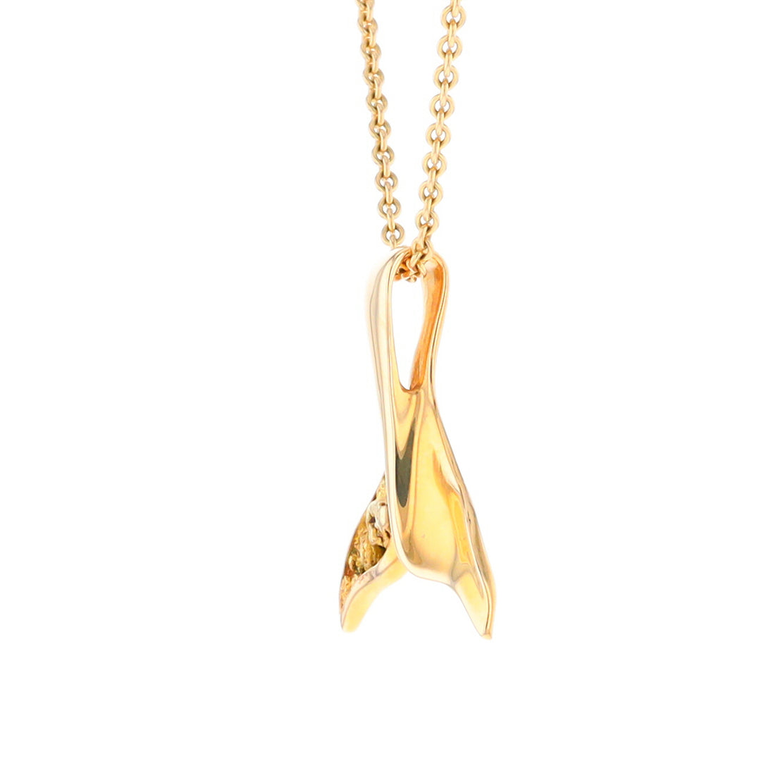 Whale Tail Necklaces Natural Nuggets Inlaid Sea Life Pendant
