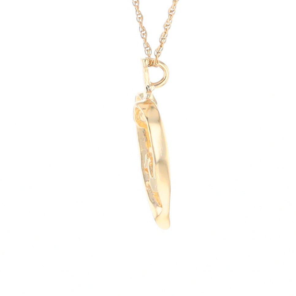 Gold Heart Triple Cross Pendant