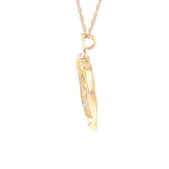 Gold Heart Triple Cross Pendant