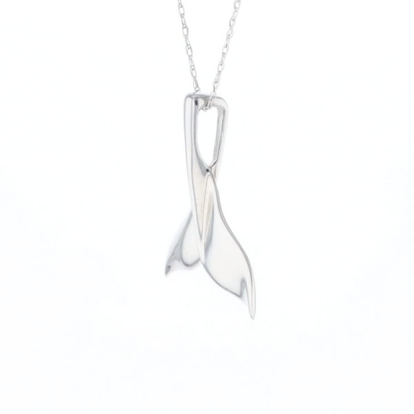 Whale Tail Pendant 14Kt Gold High Polish Realistically Designed