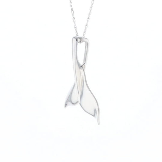Whale Tail Pendant 14Kt Gold High Polish Realistically Designed