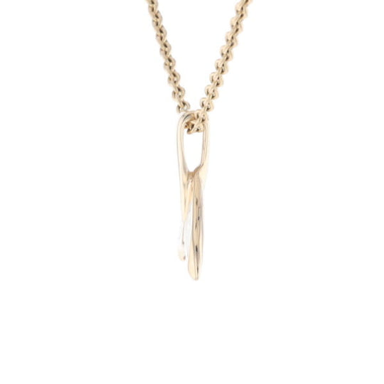 Whale Tail Gold Quartz Double Sided Inlaid Sea Life Pendant