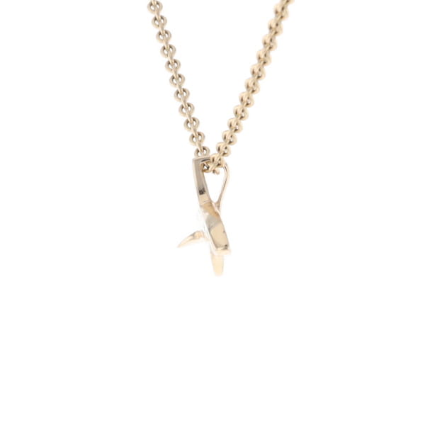 Gold Quartz Necklace Orca Killer Whale Inlaid Sea Life Pendant