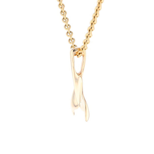 Whale Tail Pendant 14kt Gold High Polish Realistically Designed