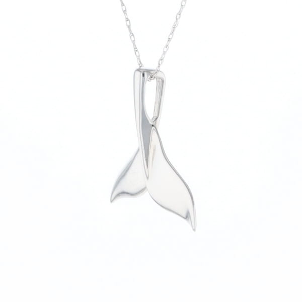 Whale Tail Pendant 14Kt Gold High Polish Realistically Designed