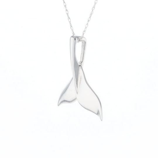 Whale Tail Pendant 14Kt Gold High Polish Realistically Designed