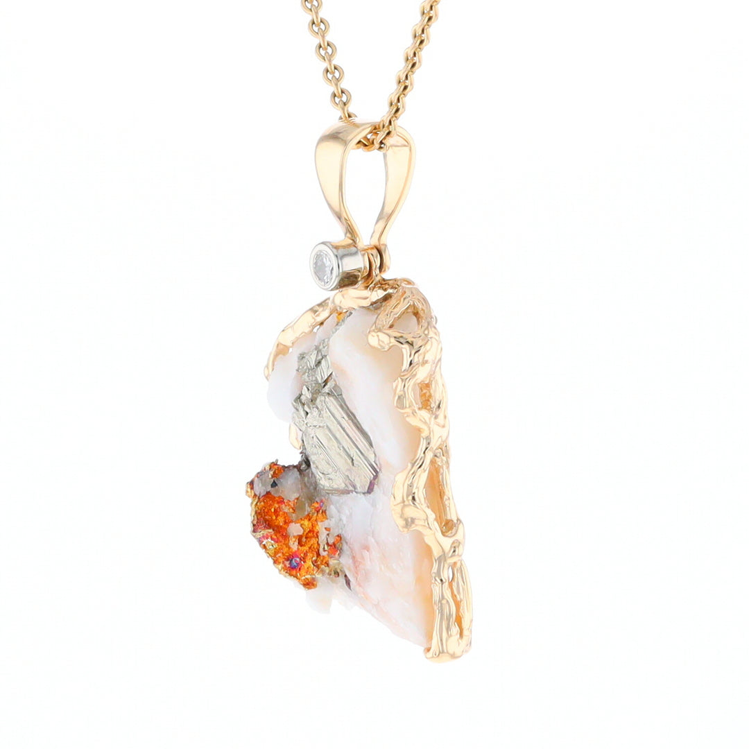 Gold Quartz Freeform Pendant - G3