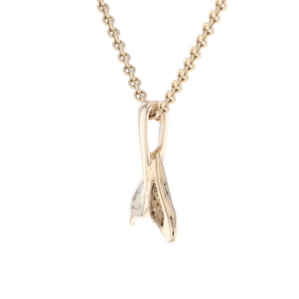 Whale Tail Necklaces Natural Gold Quartz and Nuggets Inlaid Pendant