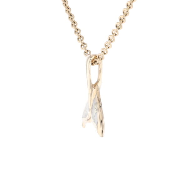 Whale Tail Gold Quartz Double Sided Inlaid Sea Life Pendant