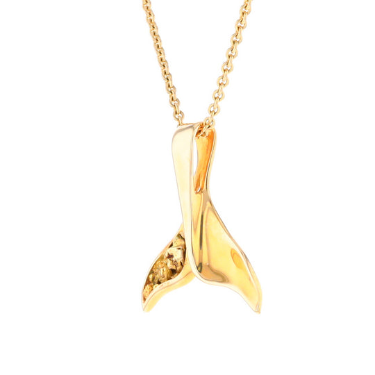 Whale Tail Necklaces Natural Nuggets Inlaid Sea Life Pendant