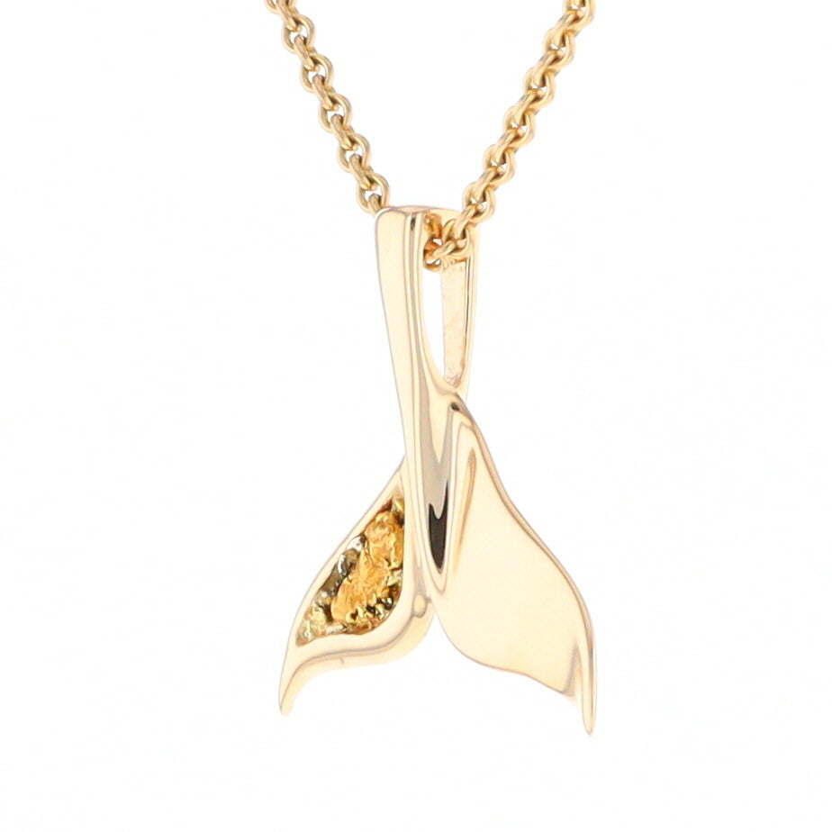 Whale Tail Necklaces Natural Nuggets Inlaid Sea Life Pendant