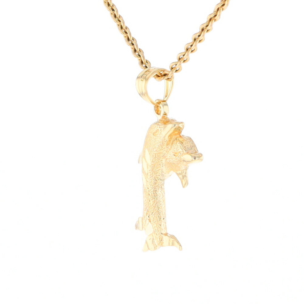 Textured Double Dolphin Pendant