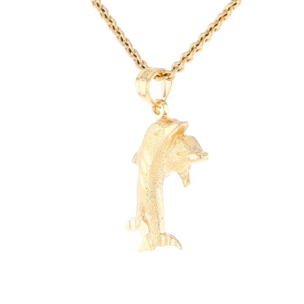 Textured Double Dolphin Pendant