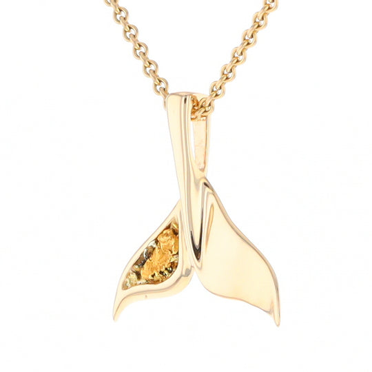 Whale Tail Necklaces Natural Nuggets Inlaid Sea Life Pendant