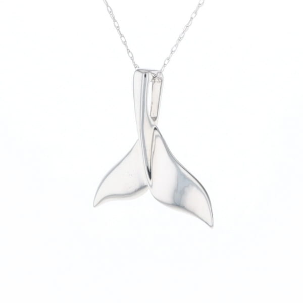 Whale Tail Pendant 14Kt Gold High Polish Realistically Designed