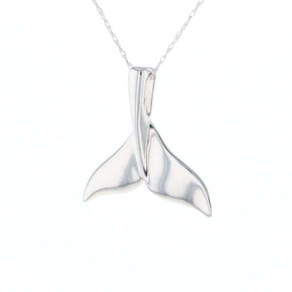 Whale Tail Pendant 14Kt Gold High Polish Realistically Designed
