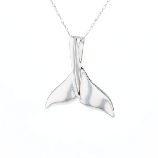 Whale Tail Pendant 14Kt Gold High Polish Realistically Designed