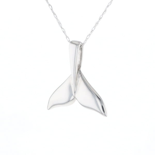 Whale Tail Pendant 14Kt Gold High Polish Realistically Designed