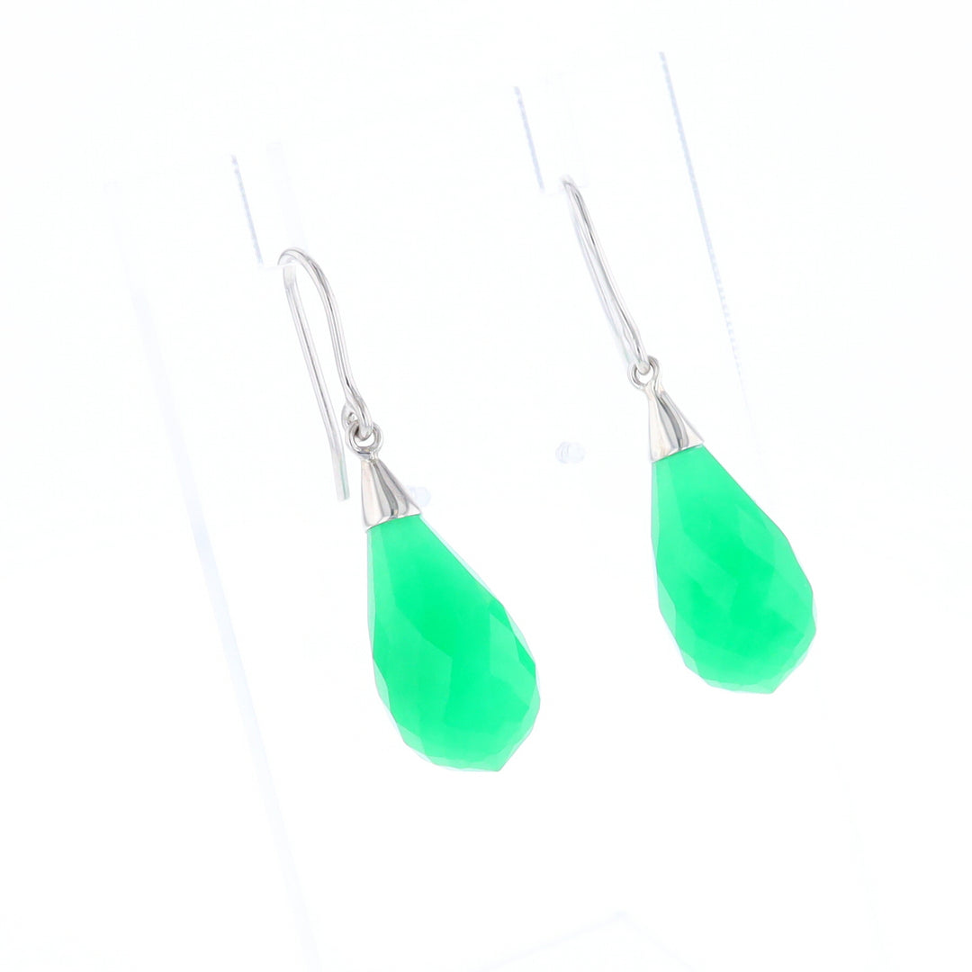 Teardrop Green Briolette Earrings