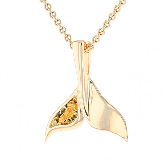 Whale Tail Necklaces Natural Nuggets Inlaid Sea Life Pendant